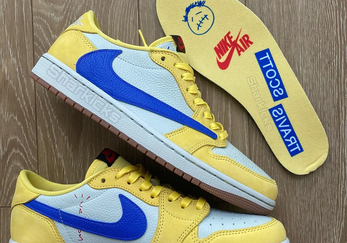 Travis Scott x Air Jordan 1 Low OG “Canary” Release Info Sneaker Bodega